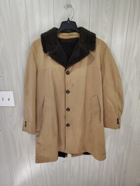 Vintage Prell William Street Collection Size 40R Pea Coat Beige